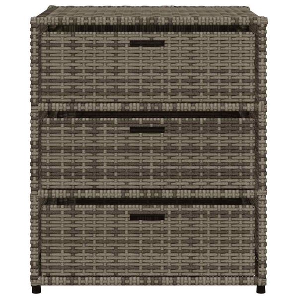 vidaXL Ντουλάπι Αποθήκευσης Κήπου Γκρι 55x59x69 εκ. Συνθετικό Ρατάν