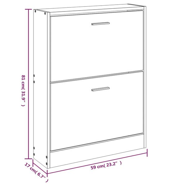 vidaXL Παπουτσοθήκη Καπνιστή Δρυς 59x17x81 εκ. από Επεξεργασμένο Ξύλο