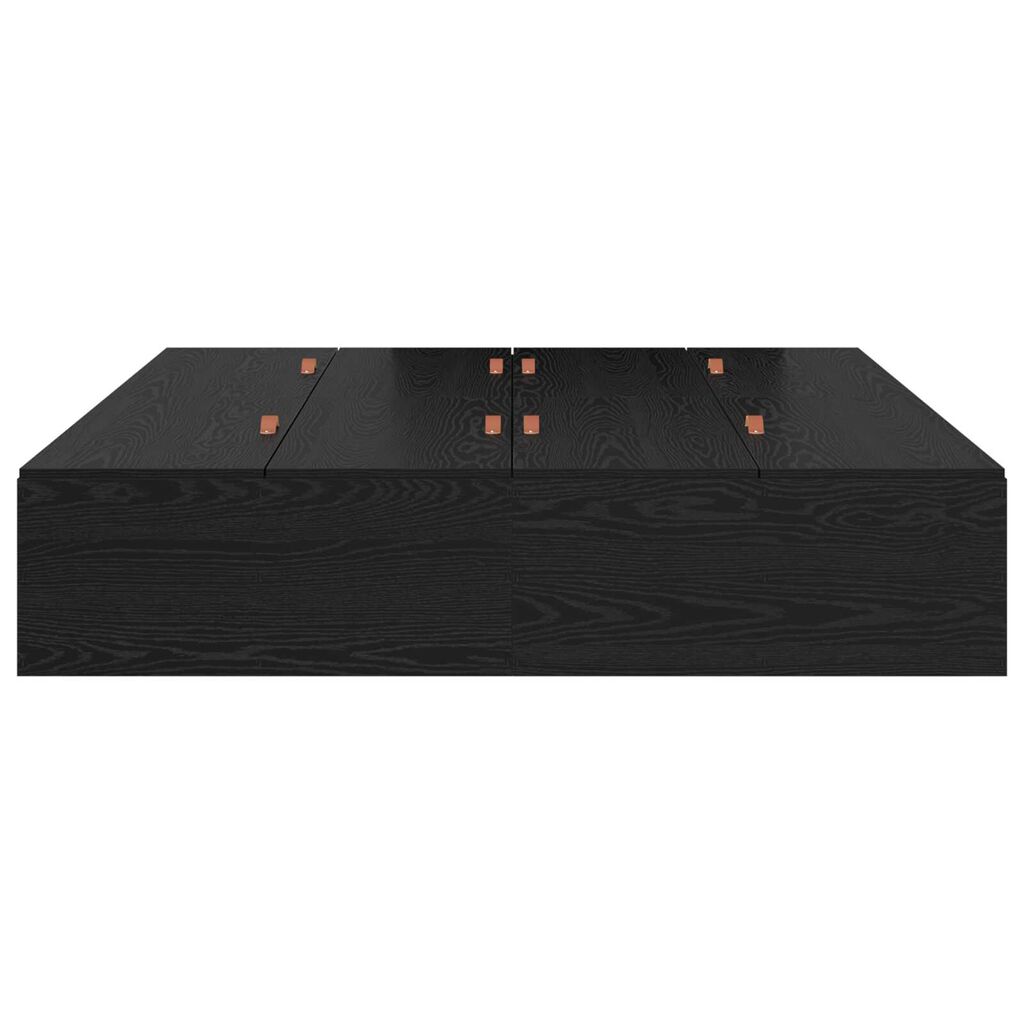 vidaXL Κρεβάτι Αποθήκευσης Μαύρη Δρυς 135x190 εκ