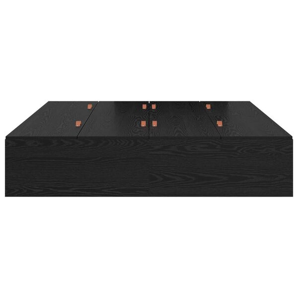 vidaXL Κρεβάτι Αποθήκευσης Μαύρη Δρυς 135x190 εκ
