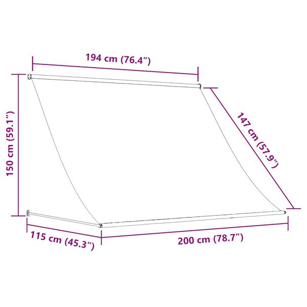 vidaXL Τέντα Συρόμενη Μπλε / Λευκό 200 x 150 εκ.
