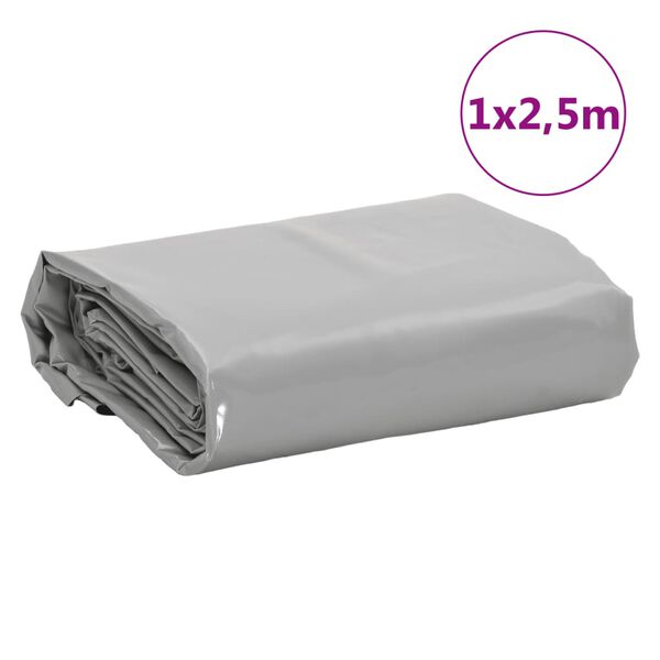 vidaXL Μουσαμάς Γκρι 1 x 2,5 μ. 650 γρ./μ²