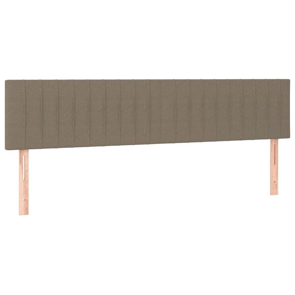vidaXL Κρεβάτι Boxspring με Στρώμα & LED Taupe 120x190 εκ. Υφασμάτινο