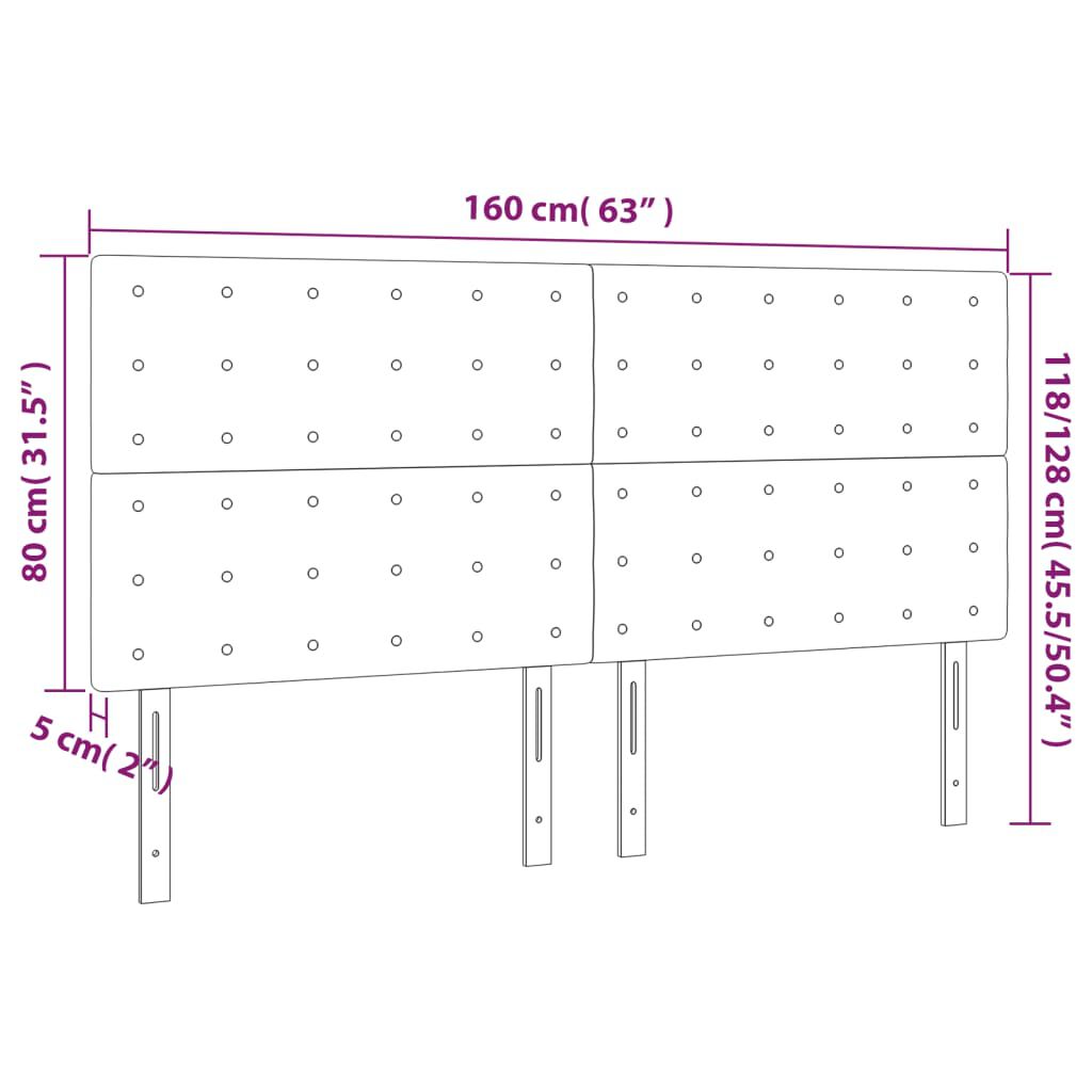 vidaXL Κεφαλάρια Κρεβατιού 4 τεμ. Μπλε 80 x 5 x 78/88 εκ. Υφασμάτινο
