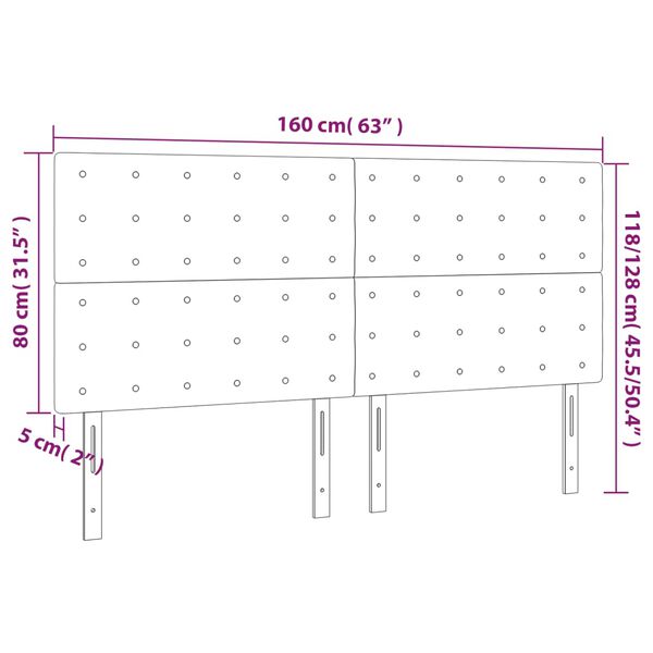 vidaXL Κεφαλάρια Κρεβατιού 4 τεμ. Μπλε 80 x 5 x 78/88 εκ. Υφασμάτινο