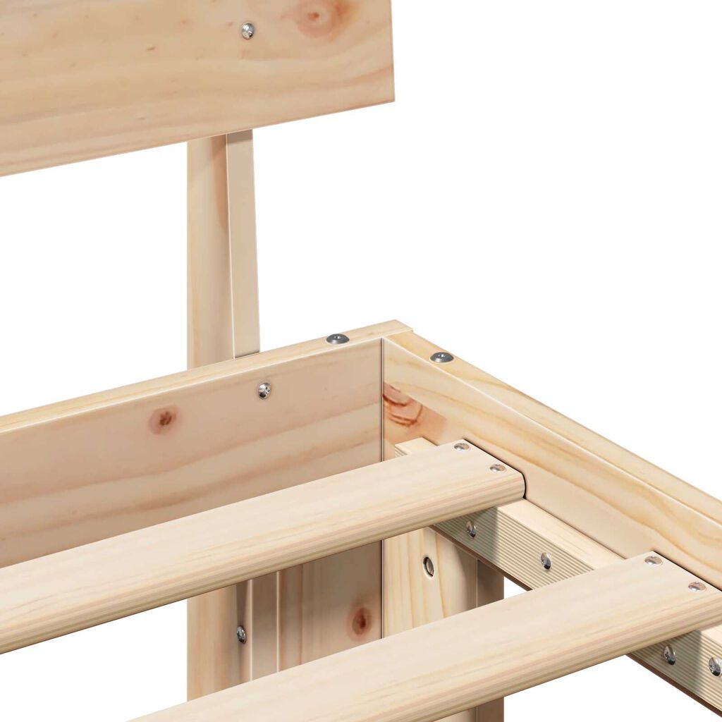 vidaXL Σκελετός Κρεβατιού Καφέ 135 x 190 cm Μασίφ ξύλο πεύκου
