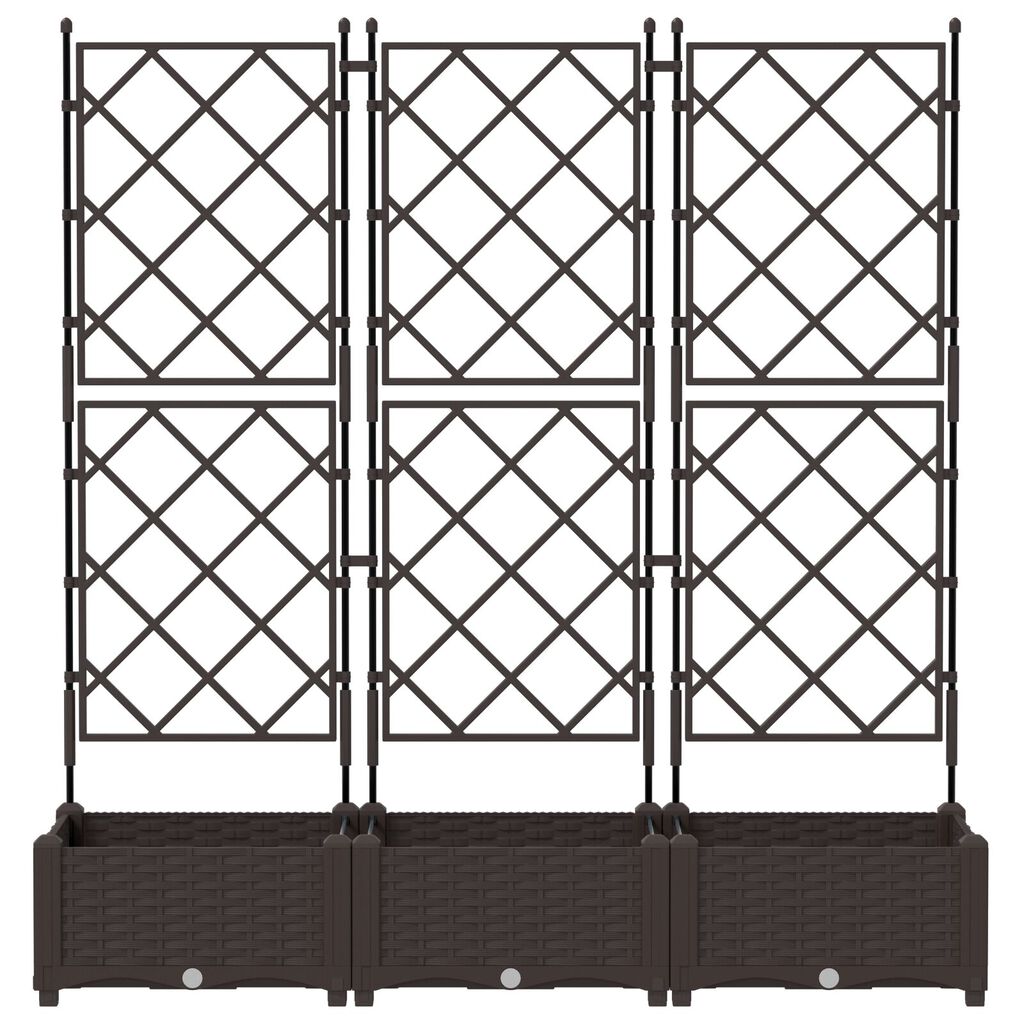 vidaXL Κηποτινάκι με Τρέλα 3 pcs Καφέ 120 x 40 x 125.5 εκ. PP