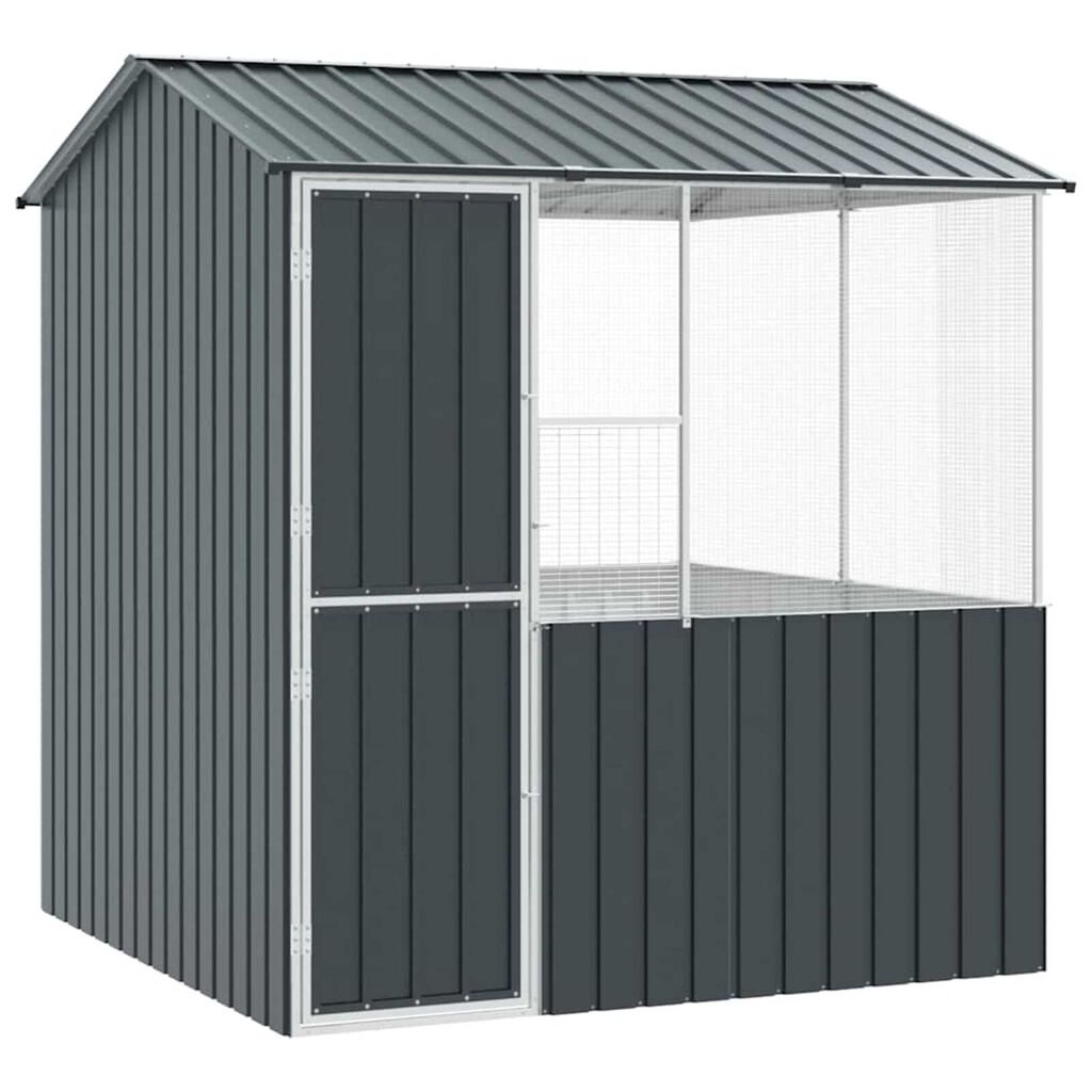 vidaXL Κλουβί Πουλιών Ανθρακί 215 x 209 x 230 εκ Γαλβανισμένος χάλυβας