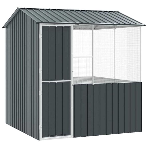 vidaXL Κλουβί Πουλιών Ανθρακί 215 x 209 x 230 εκ Γαλβανισμένος χάλυβας