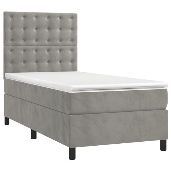vidaXL &Kappa;&rho;&epsilon;&beta;ά&tau;&iota; Boxspring &mu;&epsilon; &Sigma;&tau;&rho;ώ&mu;&alpha; &Alpha;&nu;&omicron;&iota;&chi;&tau;ό &Gamma;&kappa;&rho;&iota; 90x190 &epsilon;&kappa;. &Beta;&epsilon;&lambda;&omicron;ύ&delta;&iota;&nu;&omicron;
