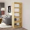 vidaXL Βιβλιοθήκη/Διαχωριστικό Χώρου 60x35x167 εκ. Μασίφ Ξύλο Πεύκου