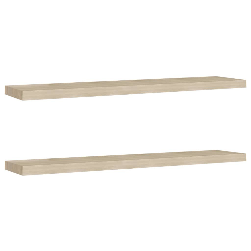 vidaXL Ράφια Τοίχου 2 τεμ. Χρώμα Δρυός 120 x 23,5 x 3,8 εκ. MDF