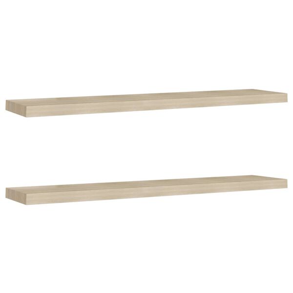 vidaXL Ράφια Τοίχου 2 τεμ. Χρώμα Δρυός 120 x 23,5 x 3,8 εκ. MDF