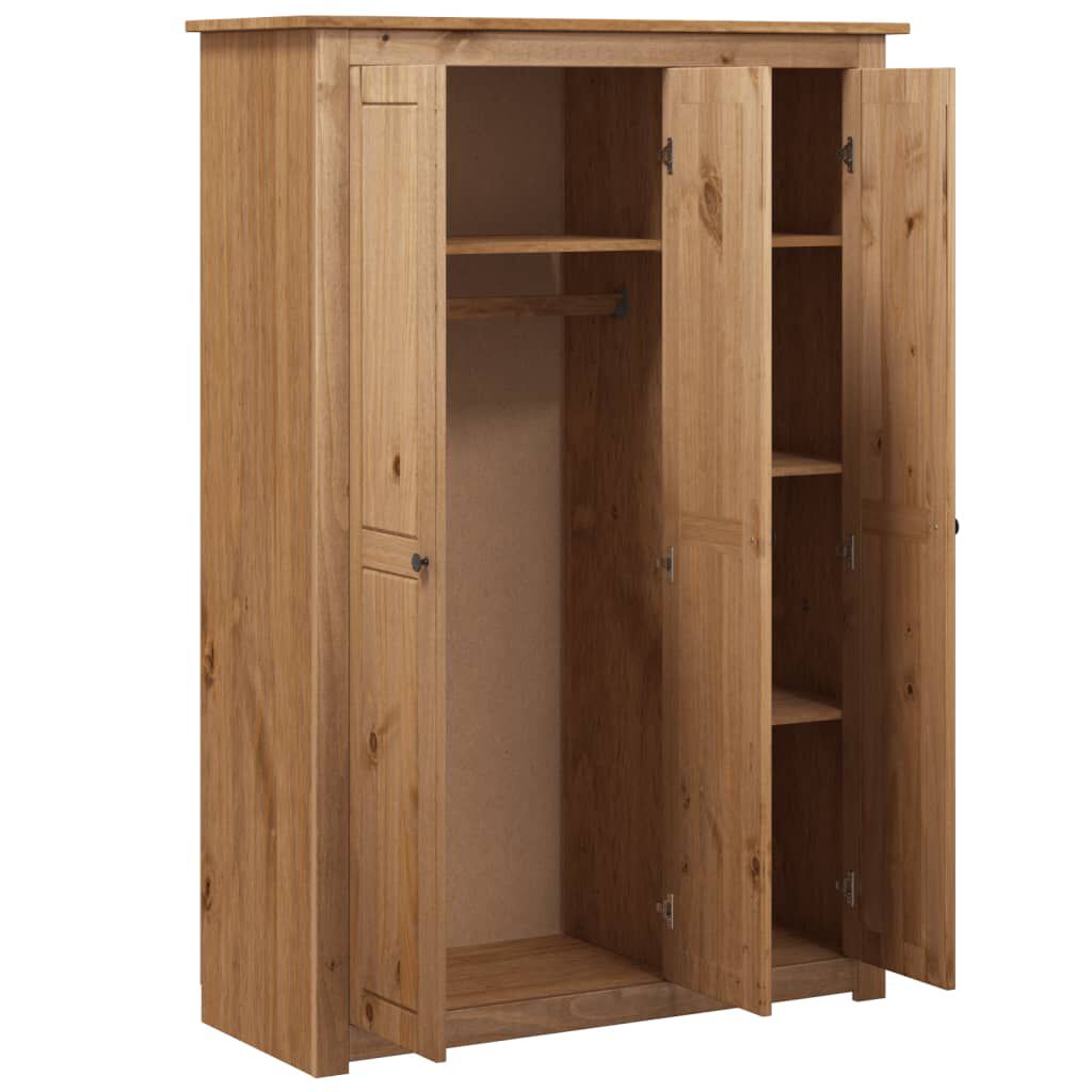 vidaXL Ντουλάπα Τρίφυλλη 118 x 50 x 171,5 εκ. Ξύλο Πεύκου Σειρά Panama