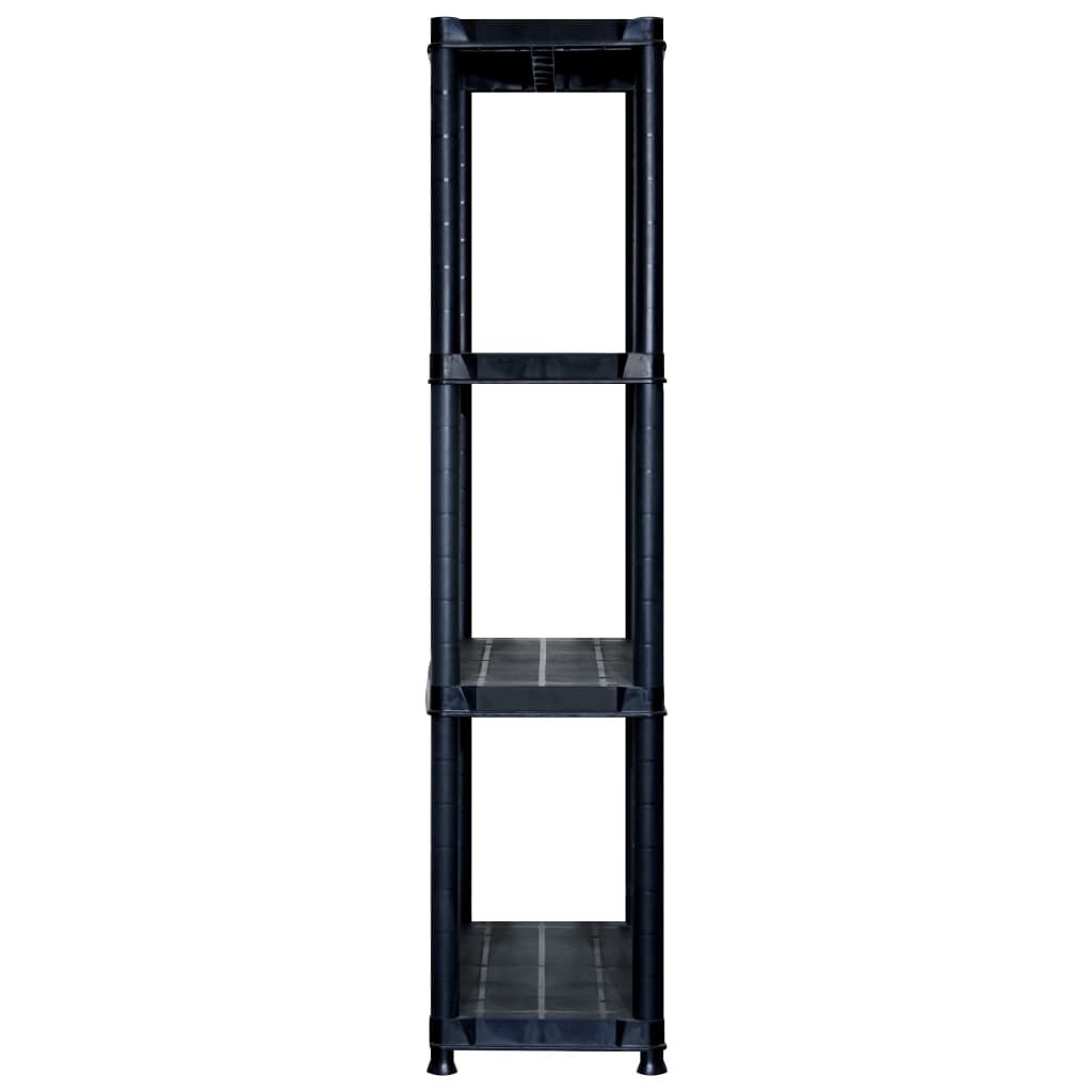 vidaXL Ραφιέρα Αποθήκευσης 4 Επιπέδων Μαύρη 183x30,5x130 εκ. Πλαστική