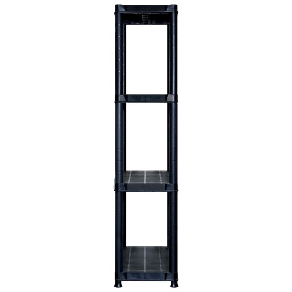 vidaXL Ραφιέρα Αποθήκευσης 4 Επιπέδων Μαύρη 183x30,5x130 εκ. Πλαστική