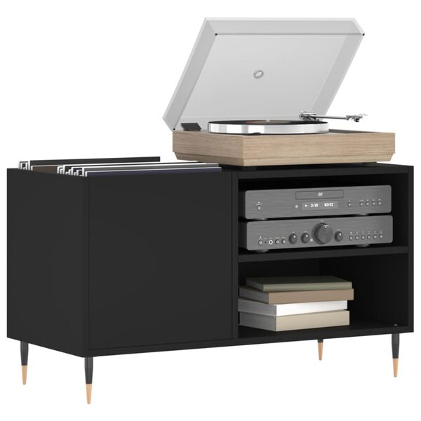 vidaXL Δισκοθήκη Μαύρη 85 x 38 x 48 εκ. από Επεξεργασμένο Ξύλο