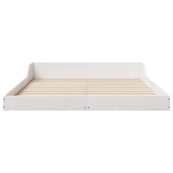 vidaXL Σκελετός Κρεβατιού Λευκό 140 x 190 cm Μασίφ ξύλο πεύκου