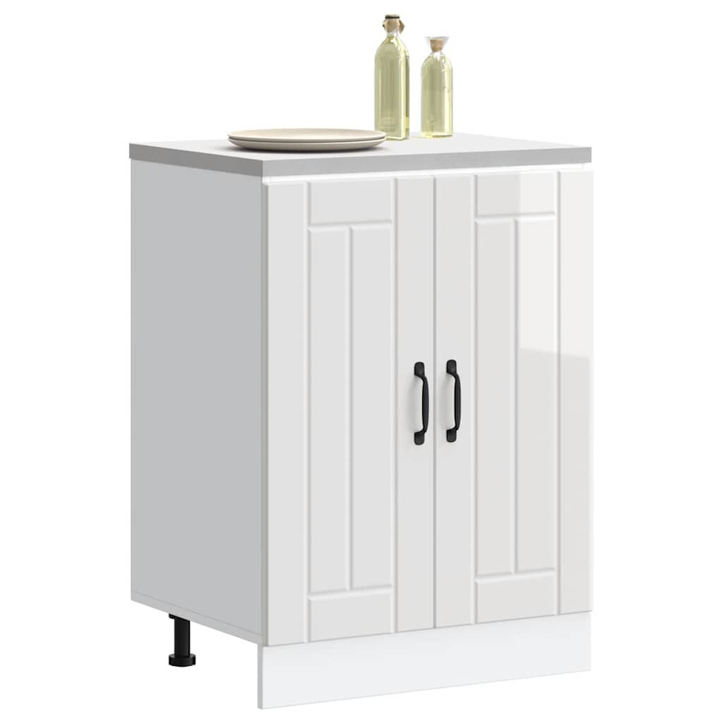 vidaXL Ντουλάπι βάσης νεροχύτη "Lucca" High Gloss White