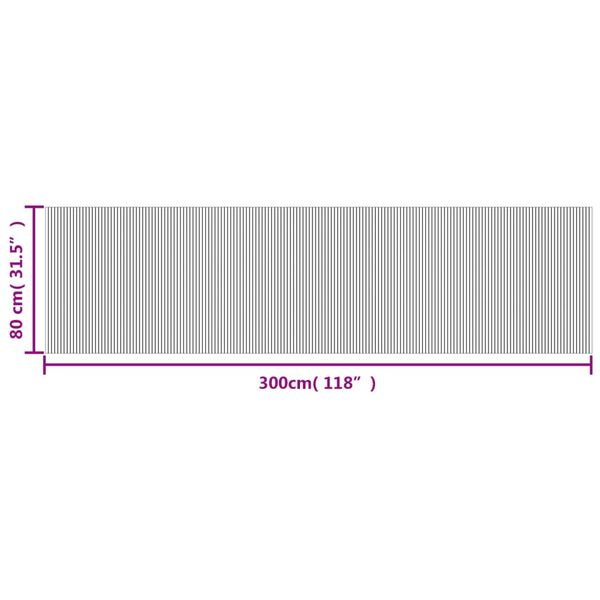 vidaXL Χαλί Ορθογώνιο Καφέ 80 x 300 εκ. Μπαμπού
