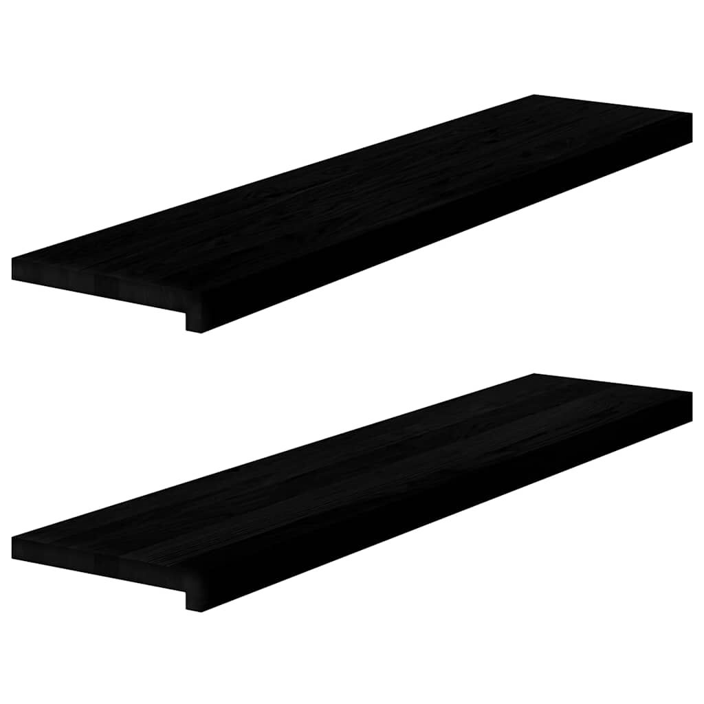 vidaXL Περβάζια παραθύρων 2 τεμ. Σκ. Καφέ 110x30x2εκ. Μασίφ Ξύλο Δρυός