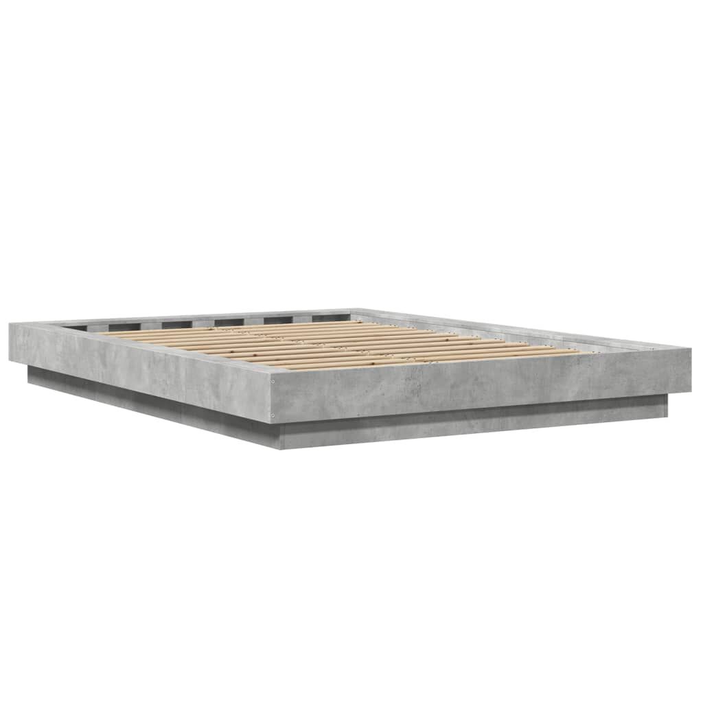 vidaXL Πλαίσιο Κρεβατιού Γκρι Σκυροδέματος 140x200 εκ. Επεξεργ. Ξύλο