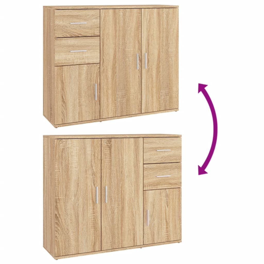 vidaXL Συρταριέρα Sonoma Δρυς 91x29,5x75 εκ. Επεξεργασμένο Ξύλο