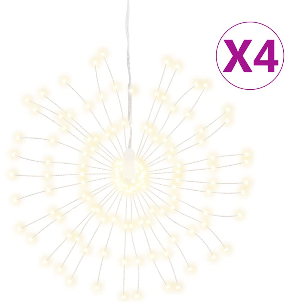 vidaXL Φωτάκια Χριστουγεννιάτικα 4 Τεμ. 140 LED Θερμό Λευκό 17 εκ.