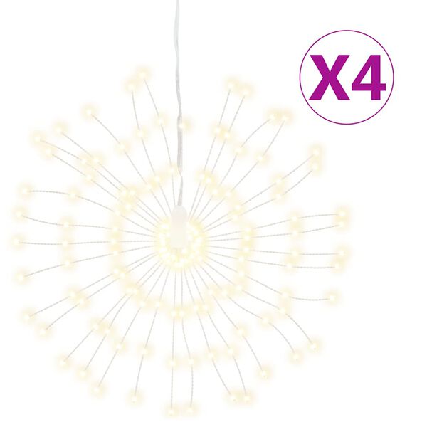 vidaXL Φωτάκια Χριστουγεννιάτικα 4 Τεμ. 140 LED Θερμό Λευκό 17 εκ.