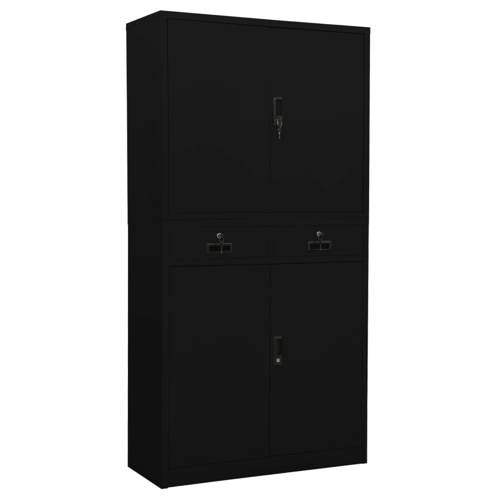 vidaXL Ντουλάπα Γραφείου Μαύρη 90 x 40 x 180 εκ. Ατσάλινη