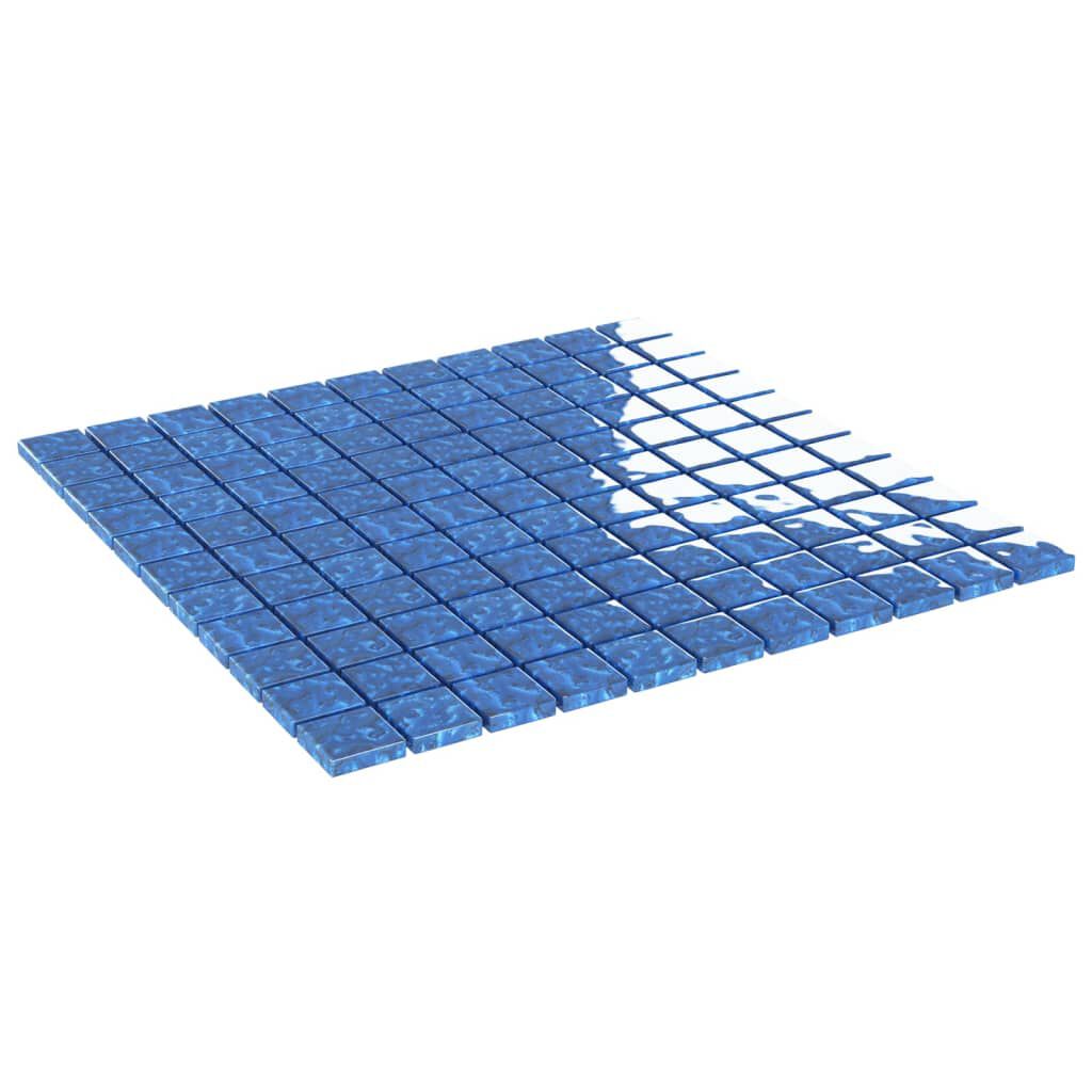 vidaXL Μωσαϊκά Πλακάκια 11 τεμ. Μπλε 30 x 30 εκ. Γυάλινα