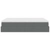 vidaXL Οθωμανικό κρεβάτι με στρώμα σκούρο γκρι 140x190cm ύφασμα