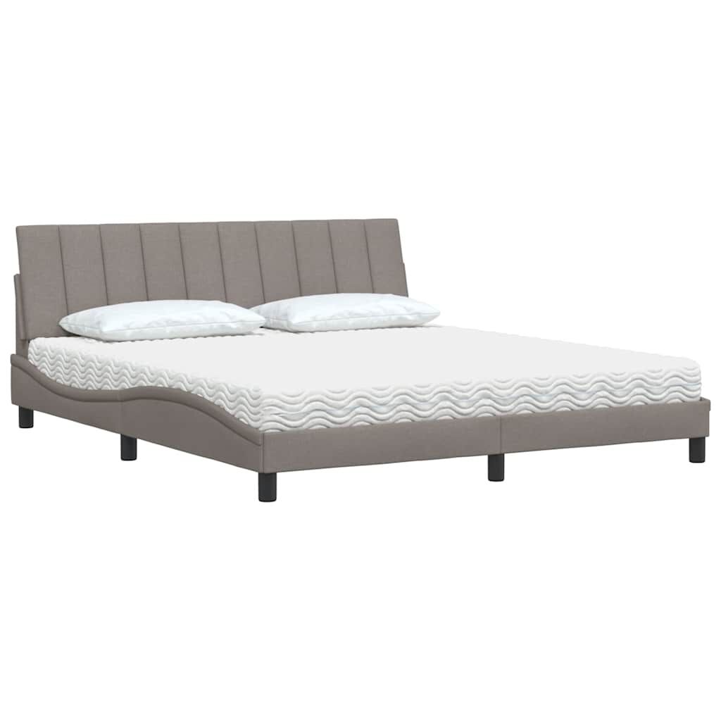 vidaXL Κρεβάτι Taupe 180x200 εκ. Υφασμάτινο