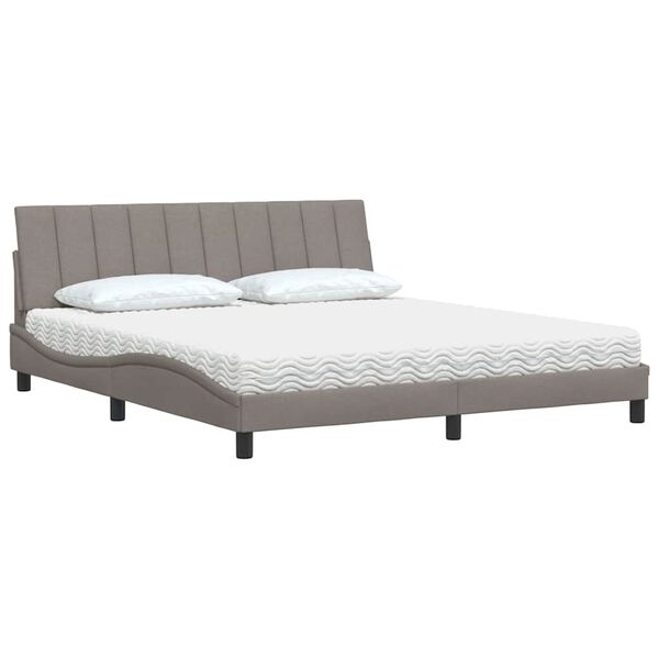 vidaXL Κρεβάτι Taupe 180x200 εκ. Υφασμάτινο