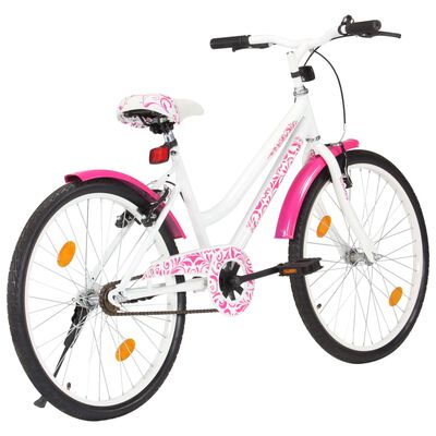 vidaXL Ποδήλατο Παιδικό Ροζ / Λευκό 24 Ιντσών