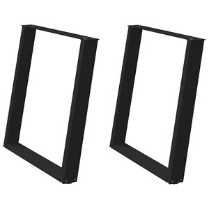 vidaXL Πόδια Τραπεζαρίας σε Σχήμα U 2 τεμ. Μαύρο 80x(72-73) εκ. Ατσάλι