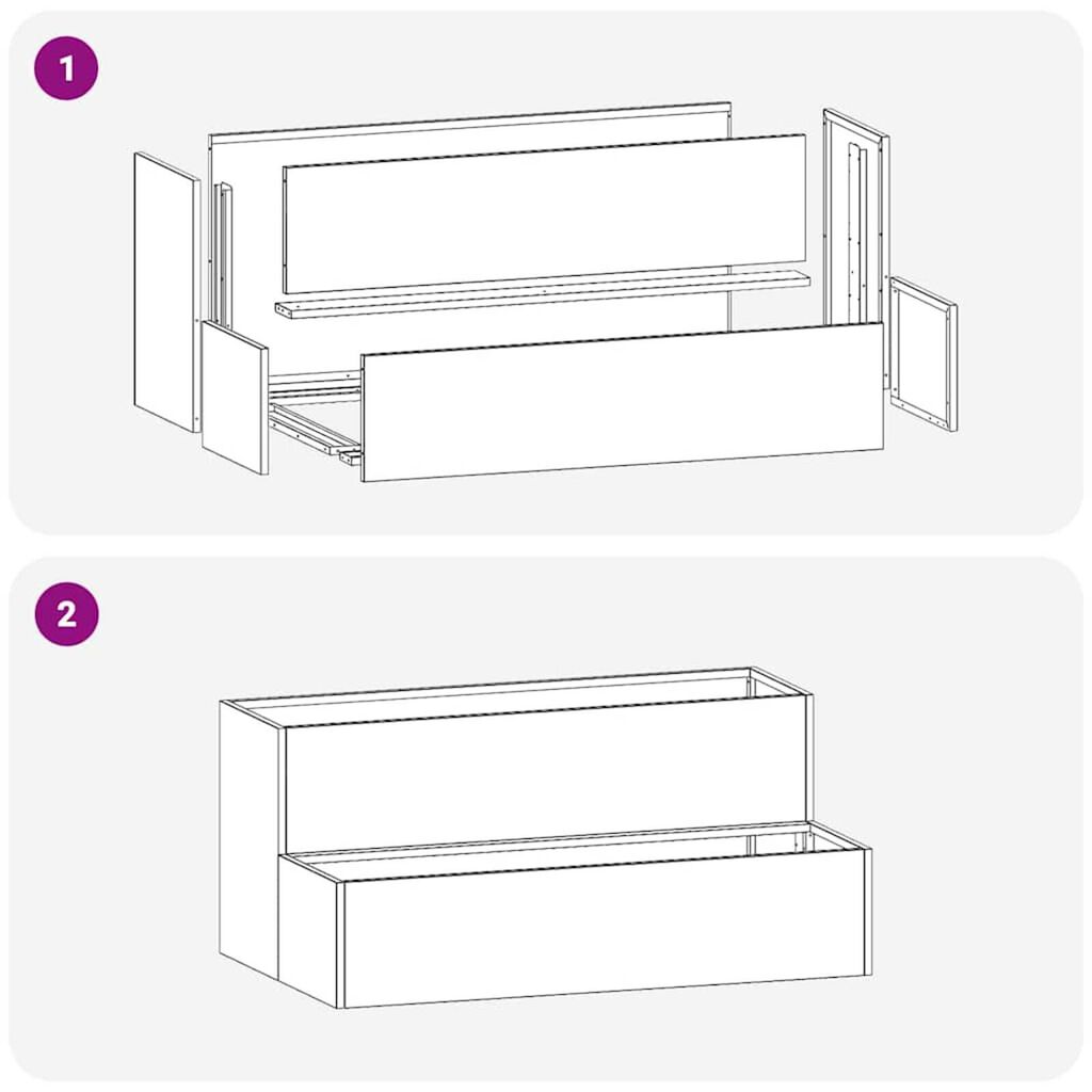 vidaXL Γλάστρα Κήπου Ασημί 100 x 60 x 45 εκ Γαλβανισμένος χάλυβας