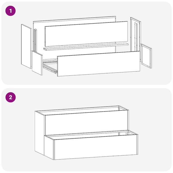 vidaXL Γλάστρα Κήπου Ασημί 100 x 60 x 45 εκ Γαλβανισμένος χάλυβας