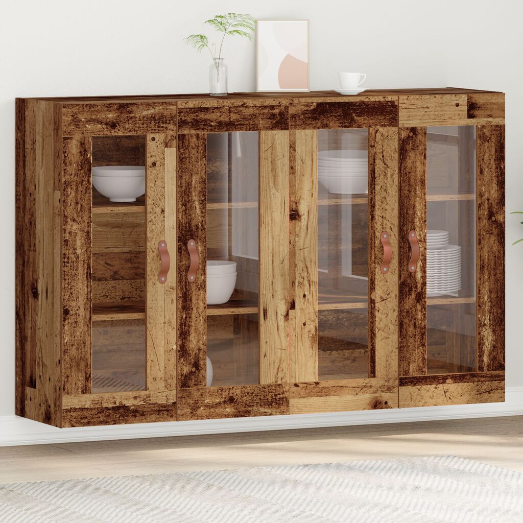 vidaXL Τοίχου Ντουλάπες 2 τεμ Παλιό Ξύλο 69.5x34x90 εκ. Επεξεργασμένο Ξύλο