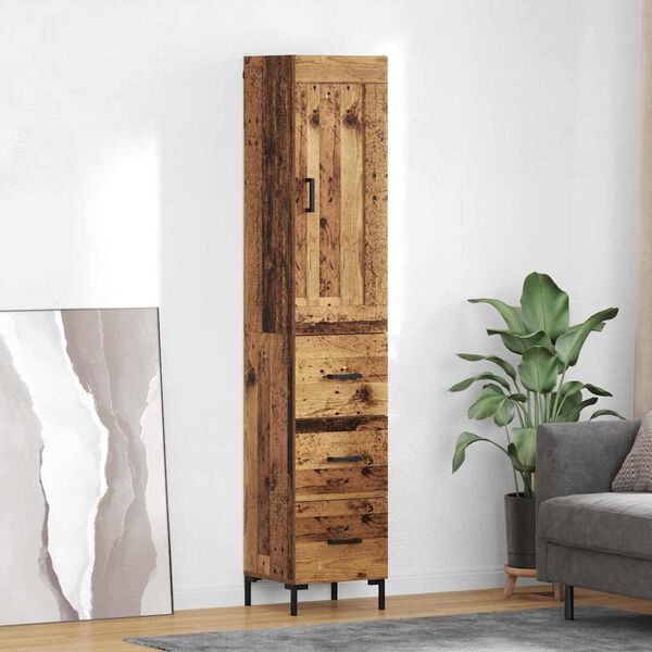 vidaXL Highboard &Pi;&alpha;&lambda;&iota;ό &Xi;ύ&lambda;&omicron; 34,5 x 34 x 180 &epsilon;&kappa;. &Epsilon;&pi;&epsilon;&xi;&epsilon;&rho;&gamma;&alpha;&sigma;&mu;έ&nu;&omicron; &xi;ύ&lambda;&omicron;