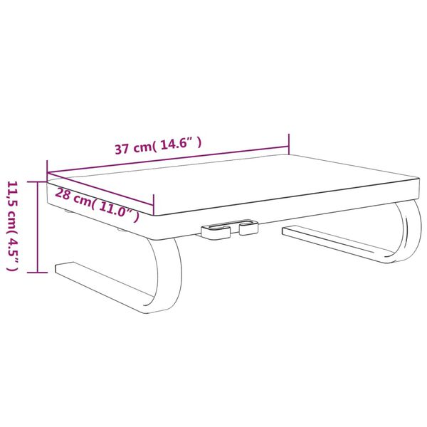 vidaXL Βάση Οθόνης Μαύρη 37x28x11,5 εκ.