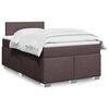 vidaXL Κρεβάτι Boxspring με Στρώμα Σκούρο Καφέ 120x200 εκ. Υφασμάτινο
