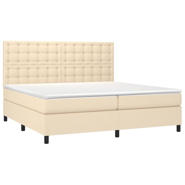 vidaXL &Kappa;&rho;&epsilon;&beta;ά&tau;&iota; Boxspring &mu;&epsilon; &Sigma;&tau;&rho;ώ&mu;&alpha; &Kappa;&rho;&epsilon;&mu; 200x200 &epsilon;&kappa;. &Upsilon;&phi;&alpha;&sigma;&mu;ά&tau;&iota;&nu;&omicron;