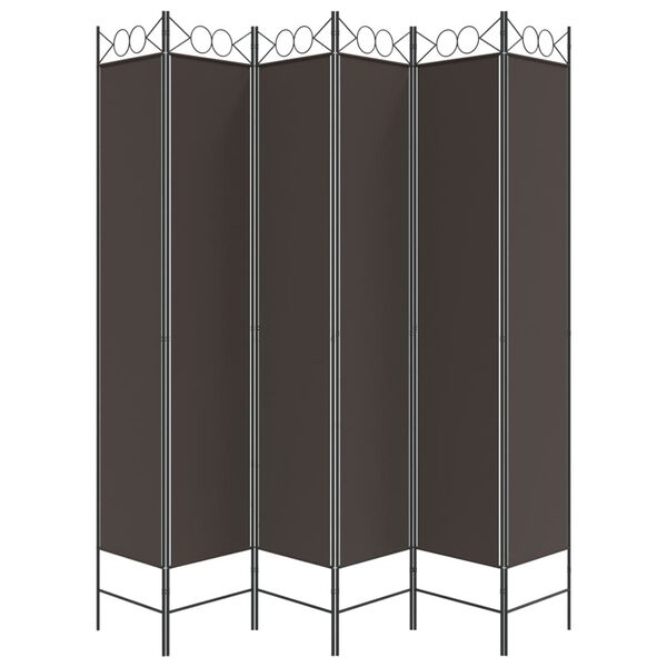 vidaXL Διαχωριστικό Δωματίου με 6 Πάνελ Καφέ 240x220 εκ. από Ύφασμα