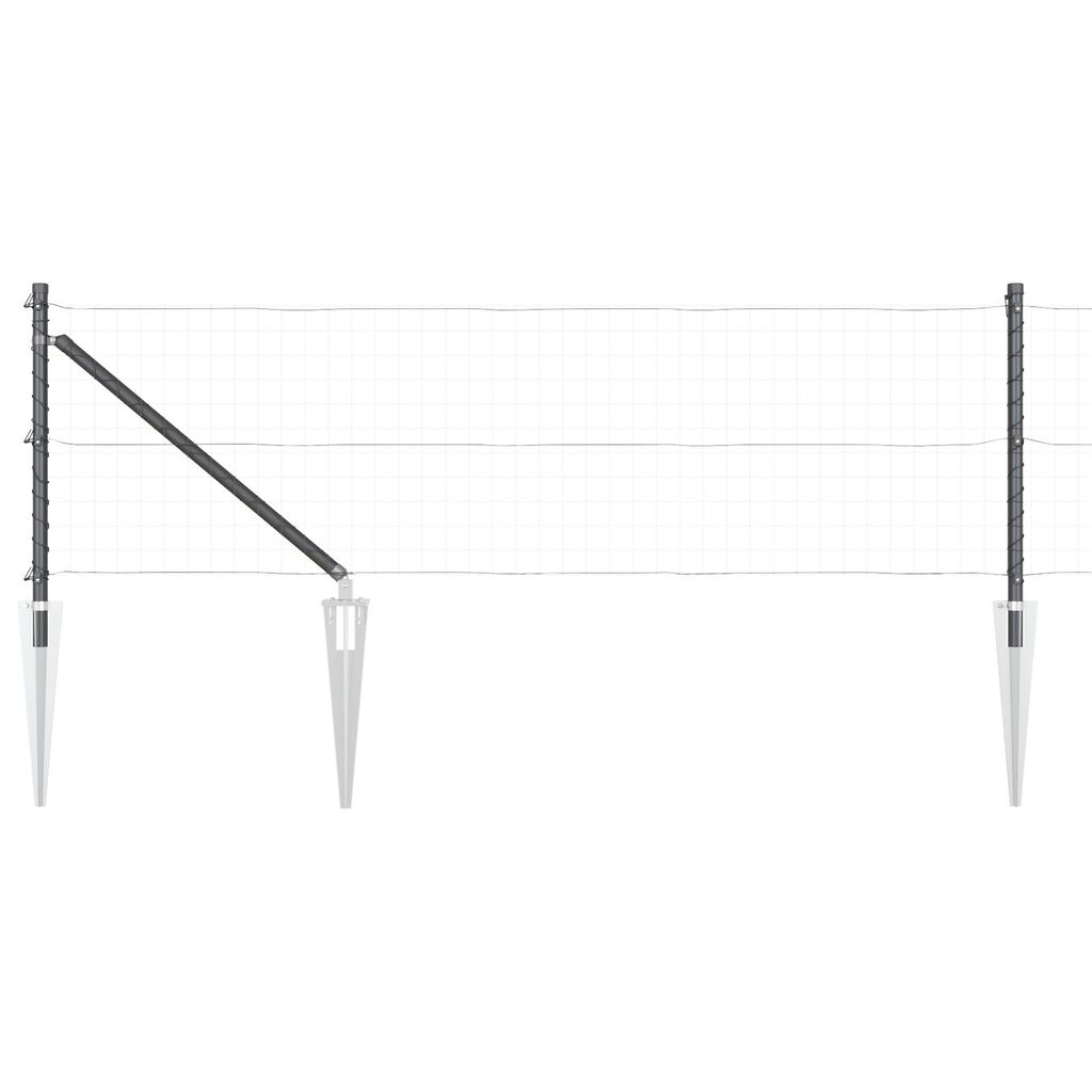 vidaXL Στυλοί Φράχτη με Καρφί 26 τεμ Ø32 mm 120 cm Γαλβανισμένο Χάλυβα