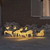 vidaXL LED Ρούντερ 5 pcs Χρυσό ύφασμα