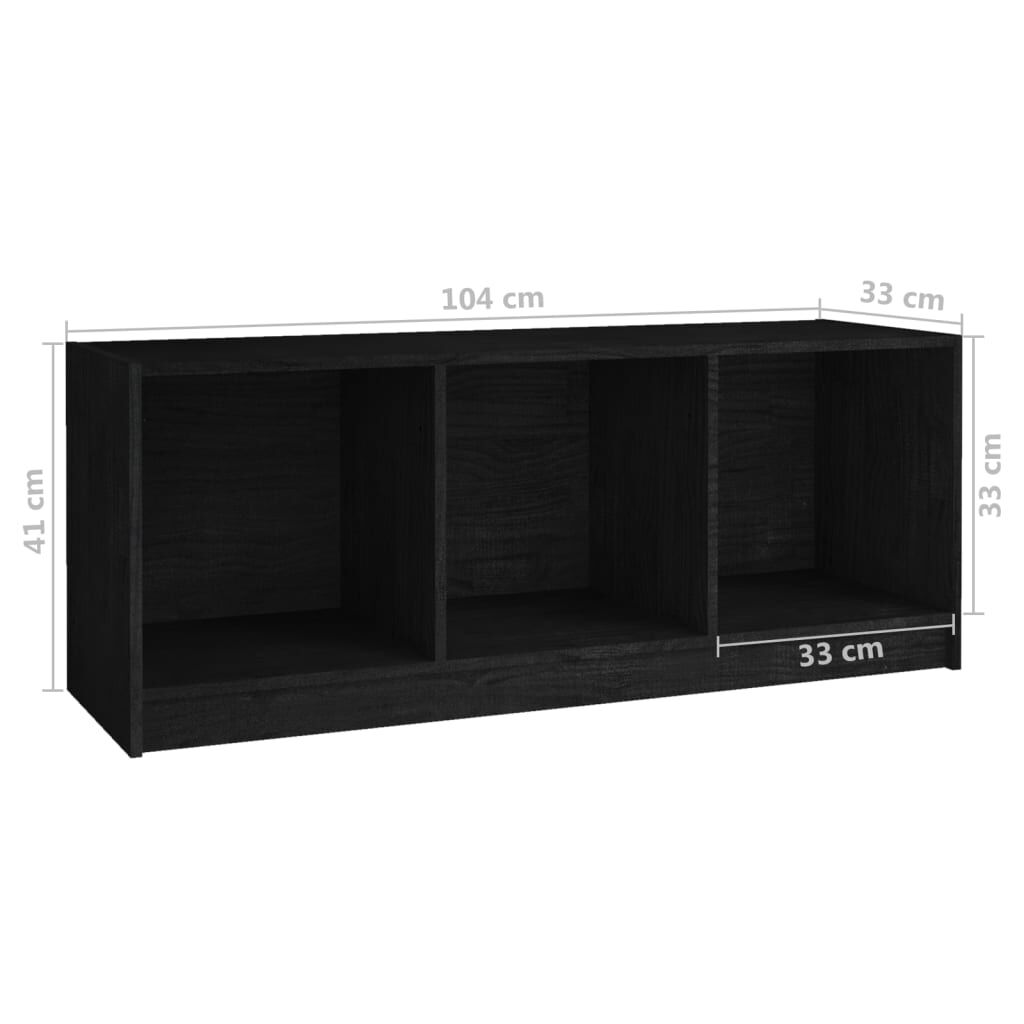 vidaXL Έπιπλο Τηλεόρασης Μαύρο 104 x 33 x 41 εκ. από Μασίφ Ξύλο Πεύκου