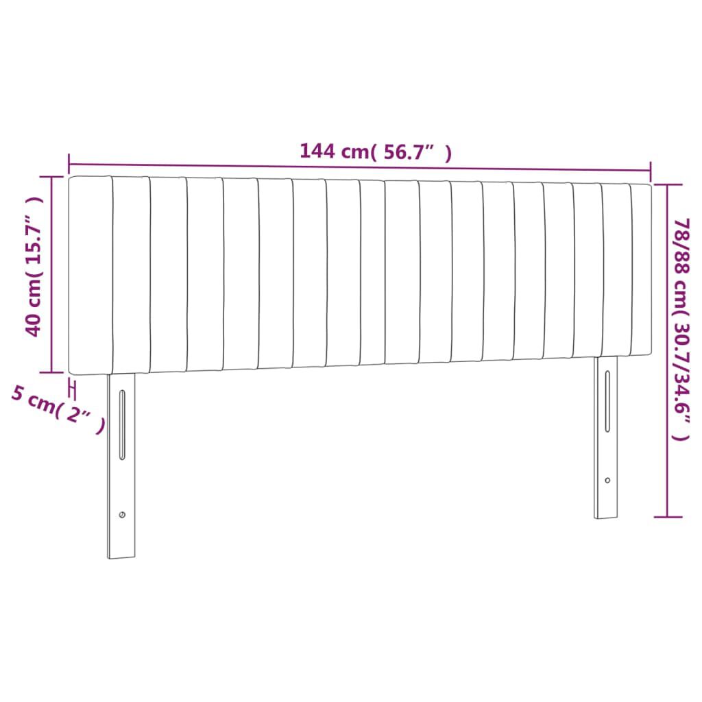 vidaXL Κεφαλάρια Κρεβατιού 2 τεμ. Taupe 72x5x78/88 εκ. Υφασμάτινα