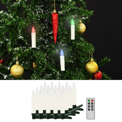 vidaXL Κεριά LED Ασύρματα 20 τεμ Χριστουγεννιάτικα RGB με Τηλεχειρισμό