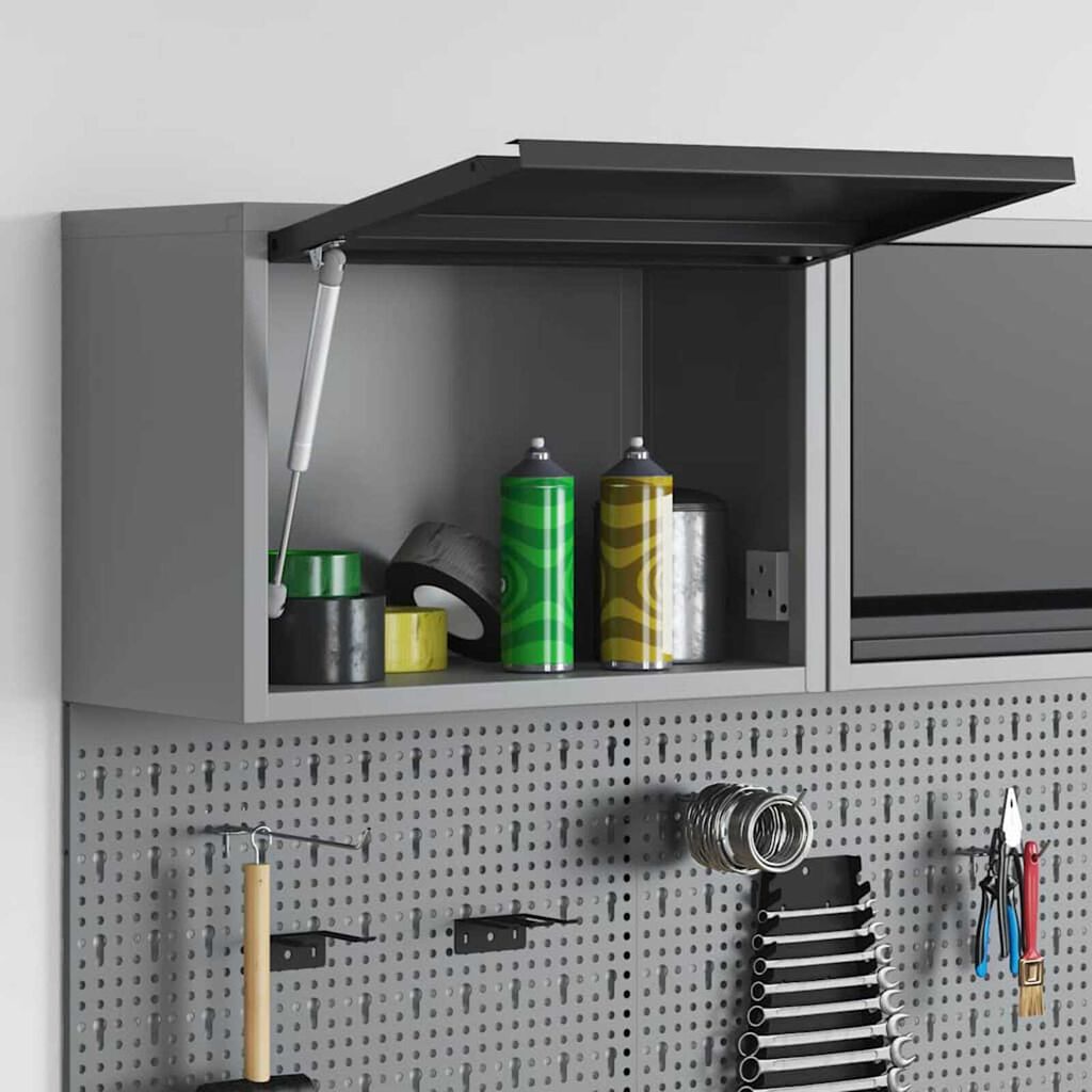 vidaXL Ντουλάπα Εργαλείων Μαύρο και γκρι 50 x 25 x 35 εκ.